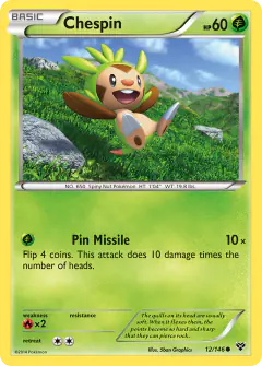 Chespin 12/146 Common card from XY Base