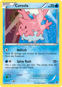 Corsola 36/146 Uncommon card from XY Base