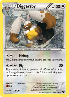 Diggersby 112/146 Uncommon card from XY Base
