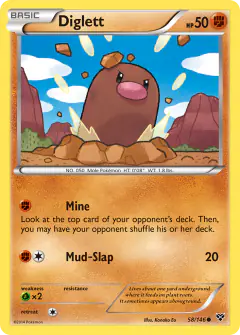 Diglett 58/146 Common card from XY Base