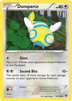 Dunsparce 101/146 Uncommon card from XY Base