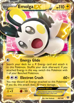 Emolga-EX 46/146 Rare Holo EX card from XY Base