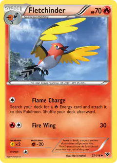 Fletchinder 27/146 Uncommon card from XY Base