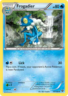 Frogadier 40/146 Uncommon card from XY Base