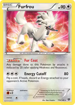Furfrou 114/146 Rare Holo card from XY Base
