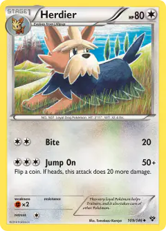 Herdier 109/146 Uncommon card from XY Base