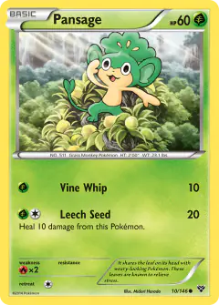 Pansage 10/146 Common card from XY Base