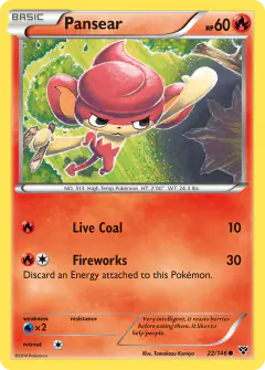Pansear 22/146 Common card from XY Base