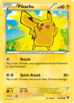 Pikachu 42/146 Common card from XY Base