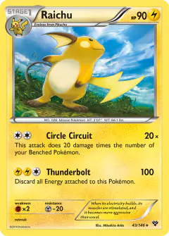 Raichu 43/146 Rare Holo card from XY Base