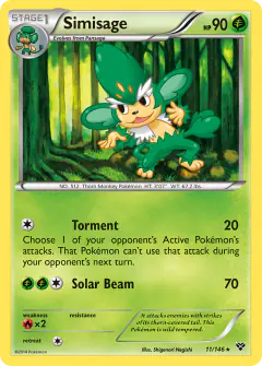 Simisage 11/146 Rare card from XY Base