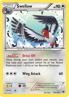 Swellow 103/146 Rare card from XY Base
