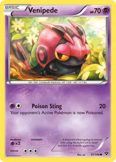 Venipede 51/146 Common card from XY Base