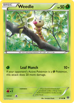 Weedle 3/146 Common card from XY Base