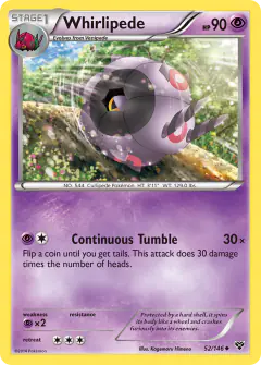Whirlipede 52/146 Uncommon card from XY Base