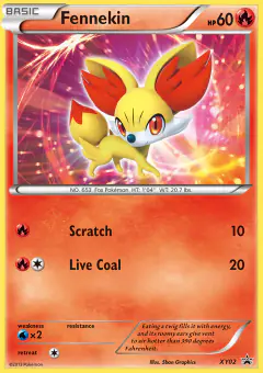 Fennekin XY02 Promo card from XY Black Star Promos