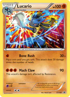 Lucario XY140 Promo card from XY Black Star Promos