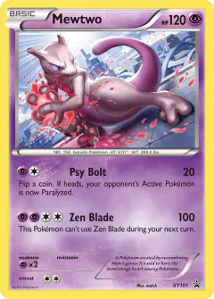 Mewtwo XY101 Promo card from XY Black Star Promos
