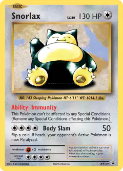 Snorlax XY179 Promo card from XY Black Star Promos