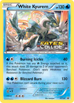 White Kyurem XY128 Promo card from XY Black Star Promos