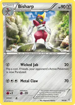 Bisharp 16/30 Common card from XY Trainer Kit Bisharp
