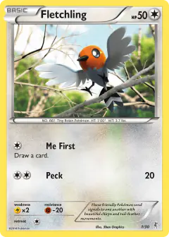 Fletchling 1/30 Common card from XY Trainer Kit Bisharp