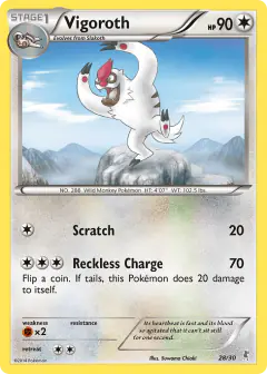 Vigoroth 28/30 Common card from XY Trainer Kit Bisharp