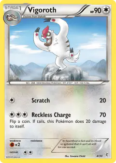 Vigoroth 4/30 Common card from XY Trainer Kit Bisharp
