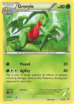 Grovyle 27/30 Common card from XY Trainer Kit Latias