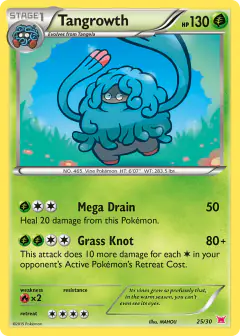 Tangrowth 25/30 Common card from XY Trainer Kit Latias