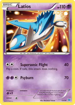 Latios 13/30 Common card from XY Trainer Kit Latios
