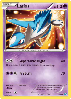 Latios 30/30 Common card from XY Trainer Kit Latios