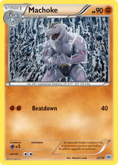 Machoke 22/30 Common card from XY Trainer Kit Latios