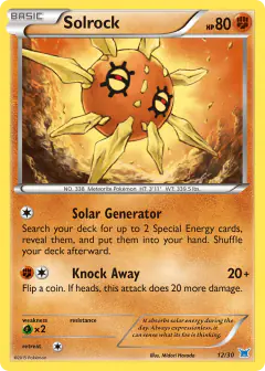 Solrock 12/30 Common card from XY Trainer Kit Latios