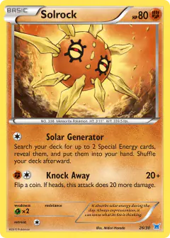 Solrock 26/30 Common card from XY Trainer Kit Latios