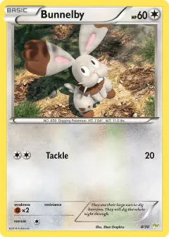 Bunnelby 4/30 Common card from XY Trainer Kit Noivern