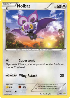 Noibat 23/30 Common card from XY Trainer Kit Noivern