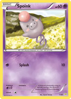 Spoink 1/30 Common card from XY Trainer Kit Noivern