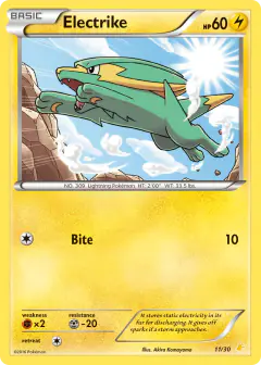 Electrike 11/30 Common card from XY Trainer Kit Pikachu Libre