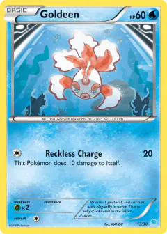 Goldeen 13/30 Common card from XY Trainer Kit Suicune