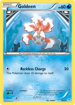 Goldeen 26/30 Common card from XY Trainer Kit Suicune