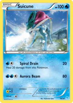 Suicune 14/30 Common card from XY Trainer Kit Suicune