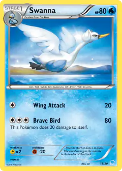 Swanna 18/30 Common card from XY Trainer Kit Suicune