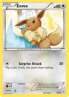 Eevee 13/30 Common card from XY Trainer Kit Sylveon