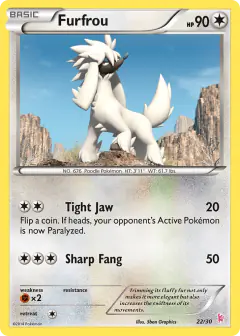 Furfrou 22/30 Common card from XY Trainer Kit Sylveon