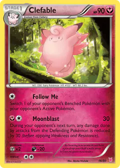 Clefable 16/30 Common card from XY Trainer Kit Wigglytuff