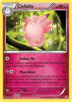 Clefable 28/30 Common card from XY Trainer Kit Wigglytuff