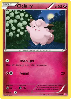 Clefairy 19/30 Common card from XY Trainer Kit Wigglytuff