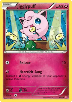 Jigglypuff 12/30 Common card from XY Trainer Kit Wigglytuff
