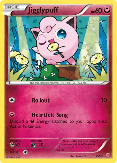 Jigglypuff 25/30 Common card from XY Trainer Kit Wigglytuff
